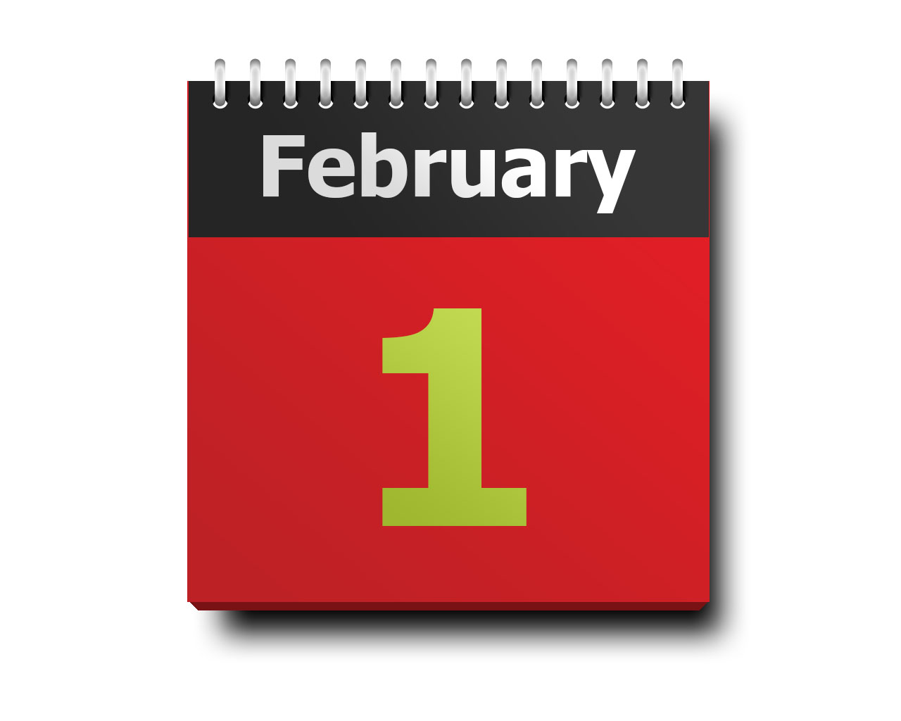 February 1 calendar icon