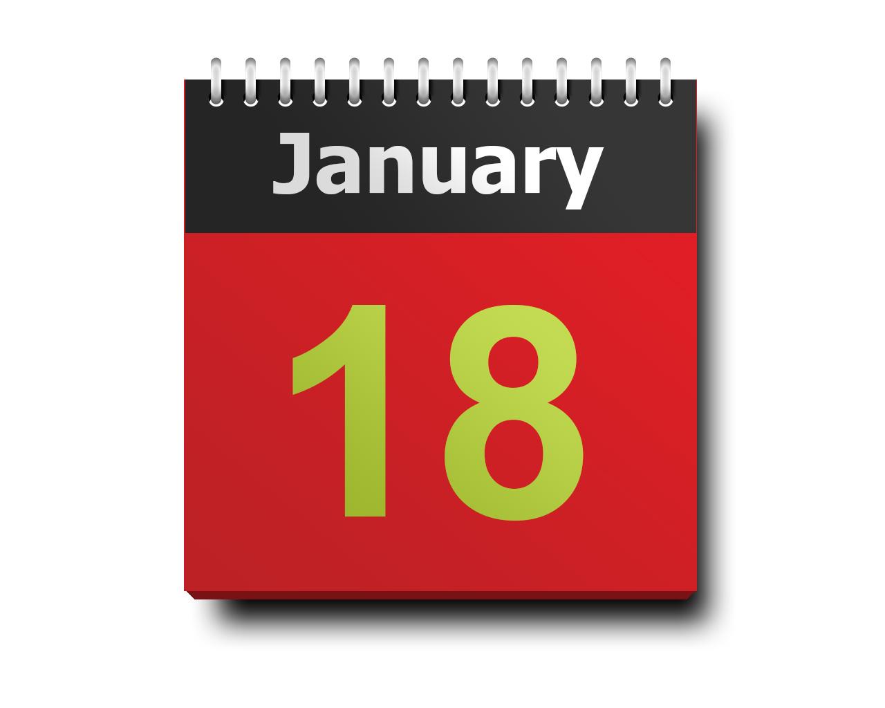 January 18 calendar icon