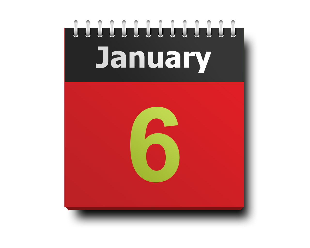 january 6 calendar icon